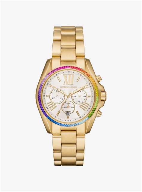 bradshaw gold tone michael kors watch|Michael Kors oversized bradshaw watch.